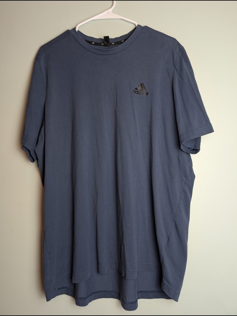 adidas Navy Blue Short Sleeve Crewneck Tee with Black Logo